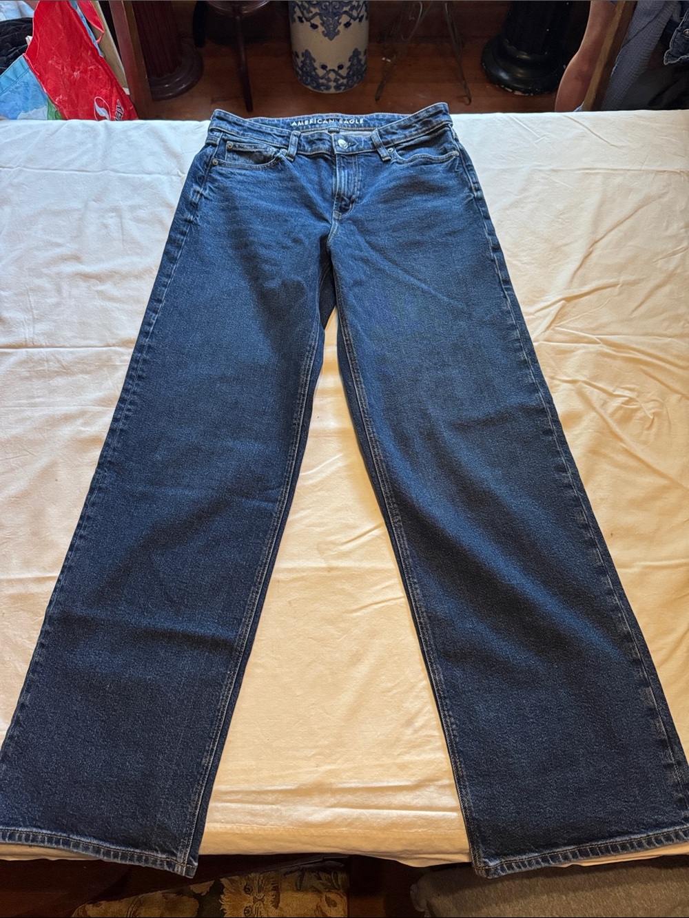 American Eagle Stovepipe Women's Dark Blue Straight-Leg Jeans Size 4L